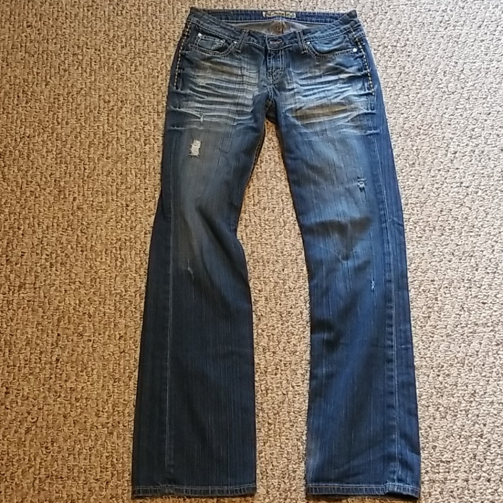 Ladies blue jeans